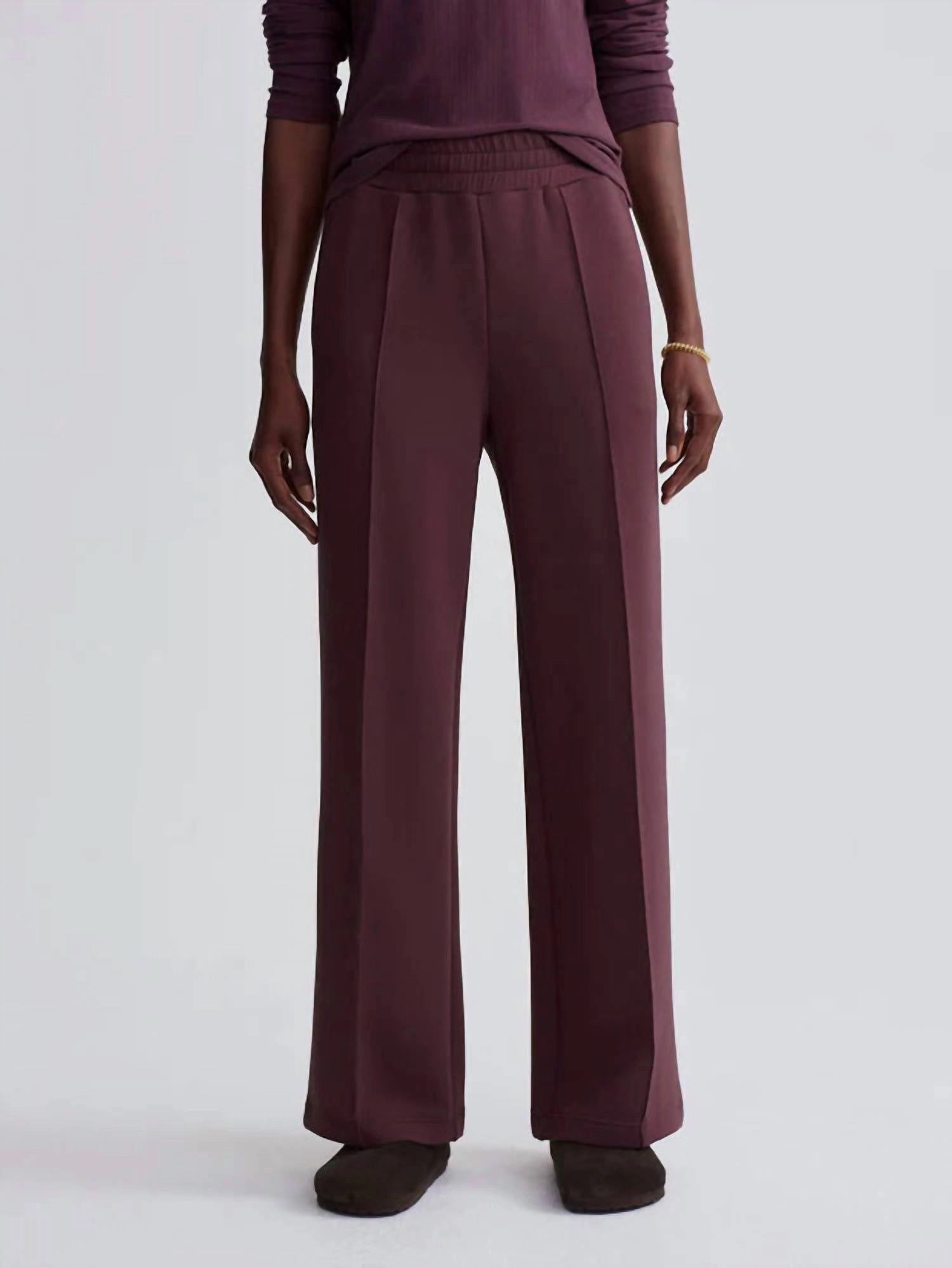 Wide Leg Pant In Deep Mahogany womens high-waisted pants online