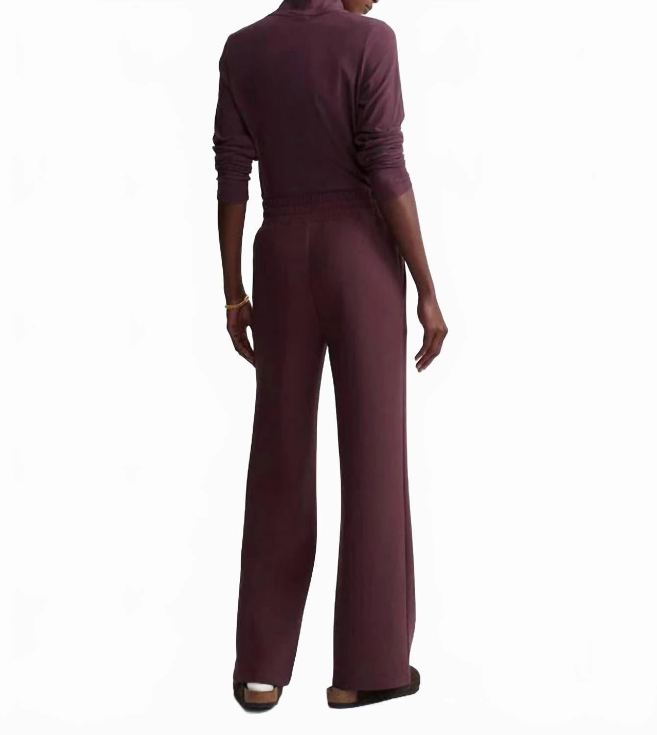Wide Leg Pant In Deep Mahogany