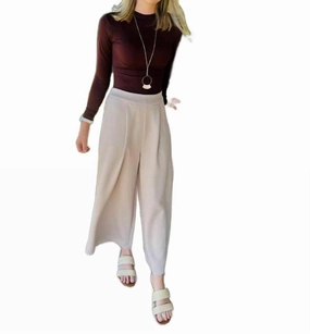 Wide Leg Pants In Taupe womens leather pants outlet