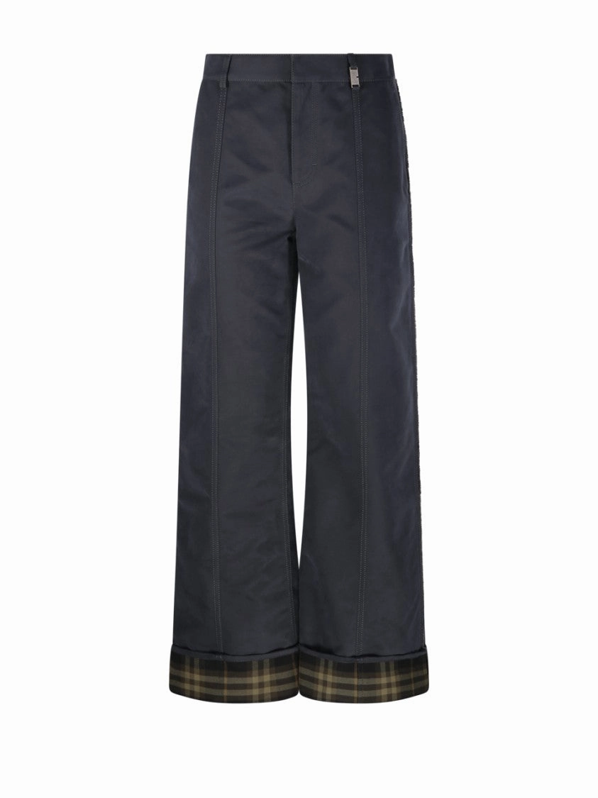 Wide-Leg Pants With Classic Plaid Cuffs womens lounge pants clearance