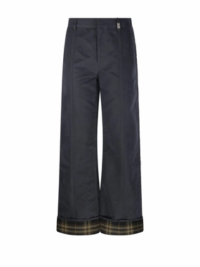 Wide-Leg Pants With Classic Plaid Cuffs womens lounge pants clearance