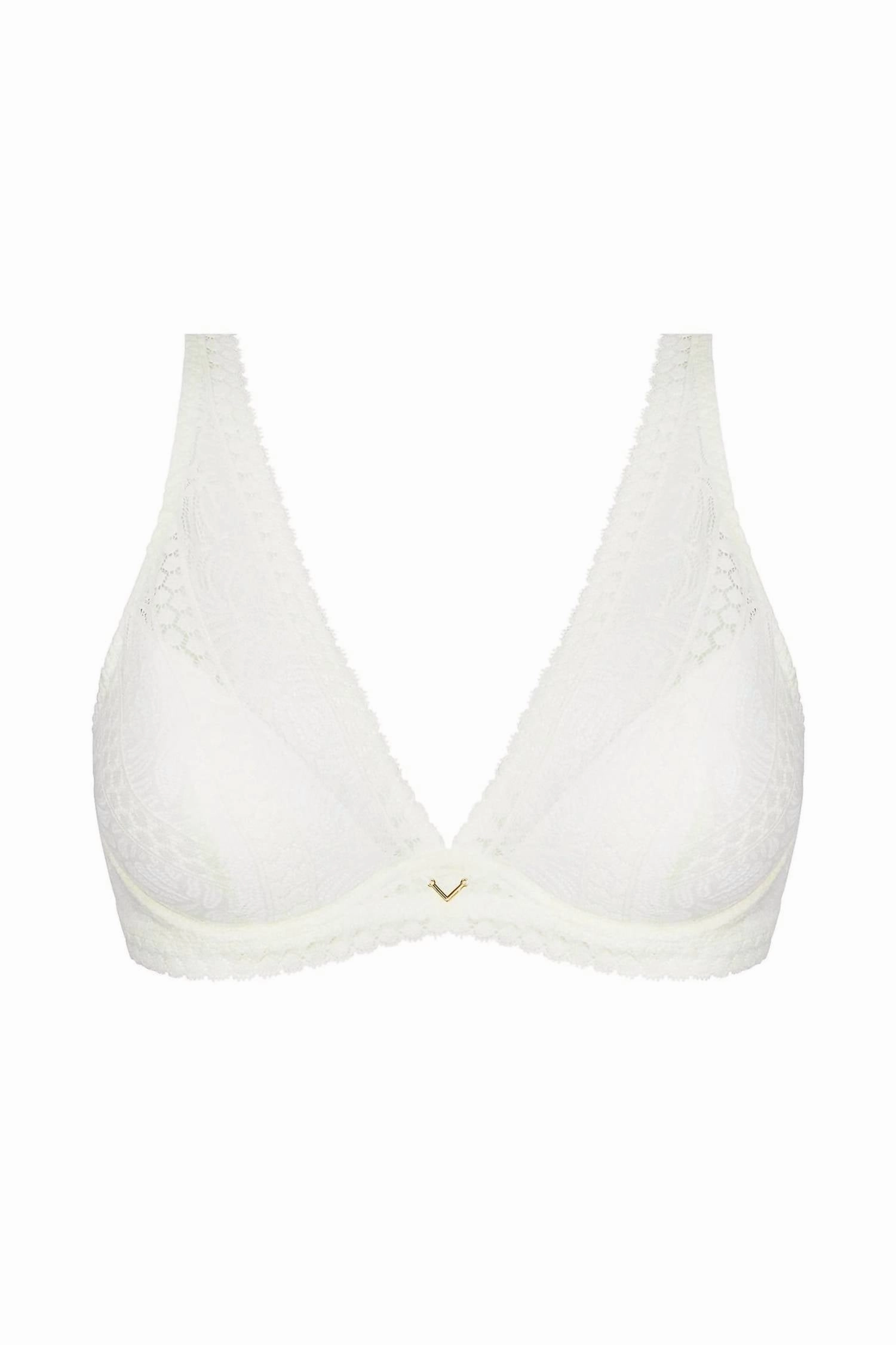 Women's Atelier Seduction Triangle Demi Cup Padded Bra In Ecru