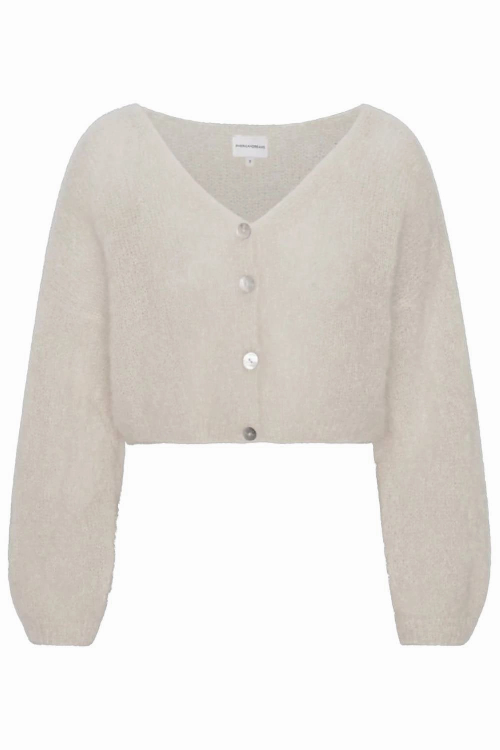 Women's Cornelia Crop Cardigan In Beige Tops Womens - peplum tops outlet