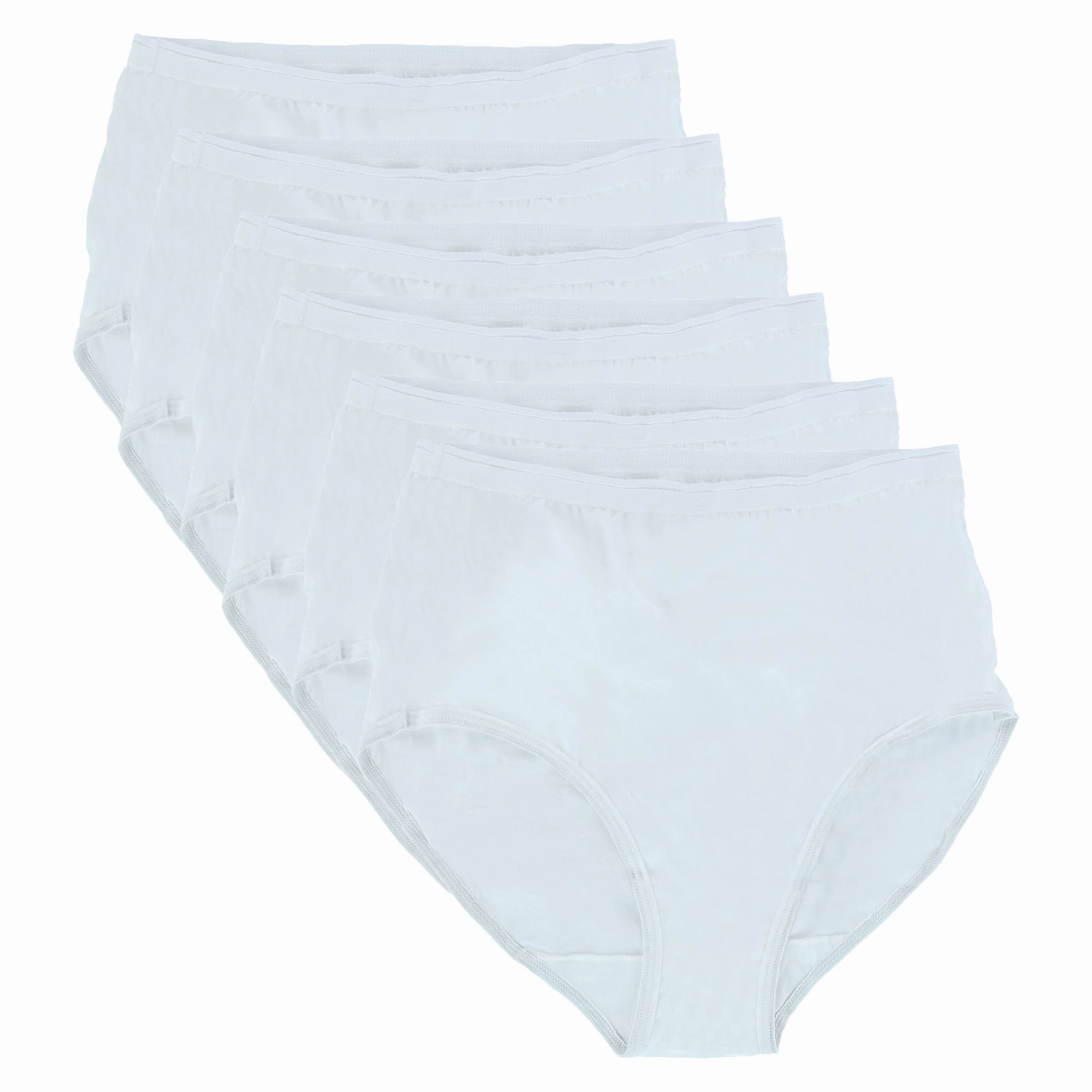 Women's Cotton White Briefs (6 Pair Pack)
