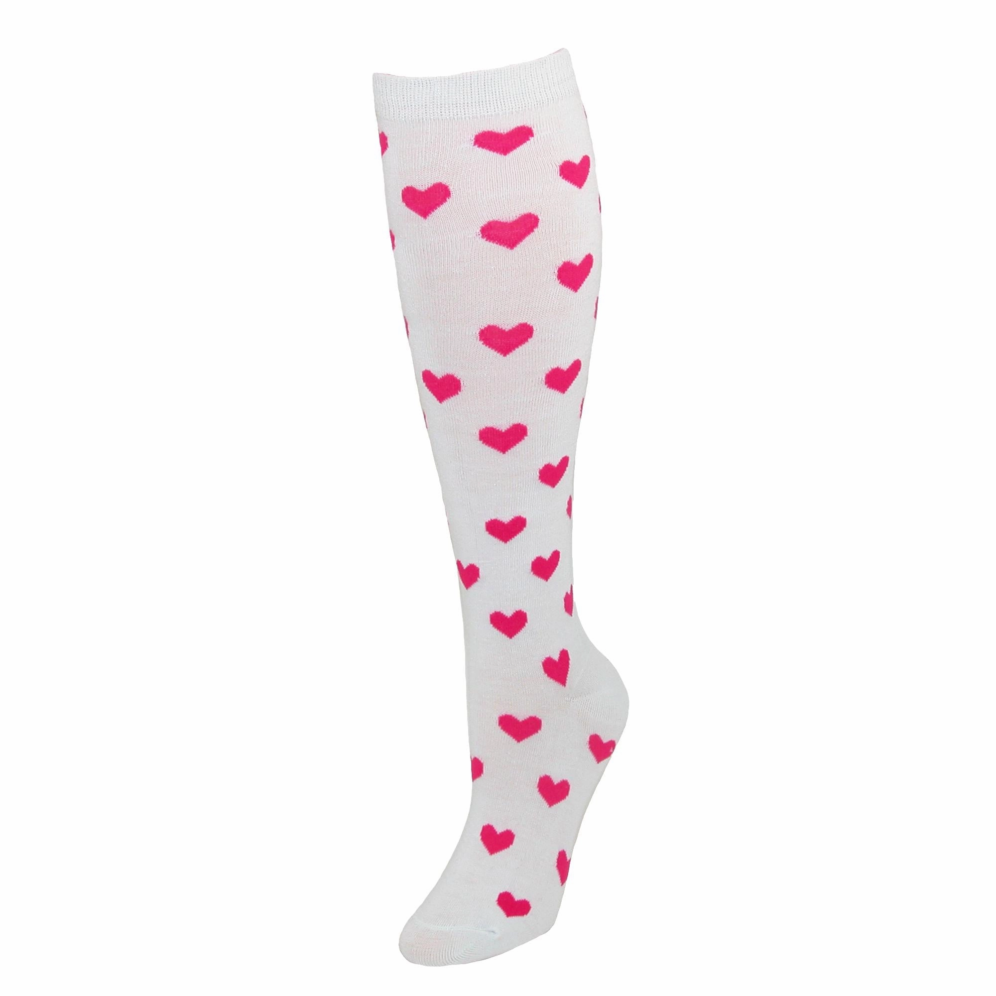 Women's Heart Print Knee High Socks