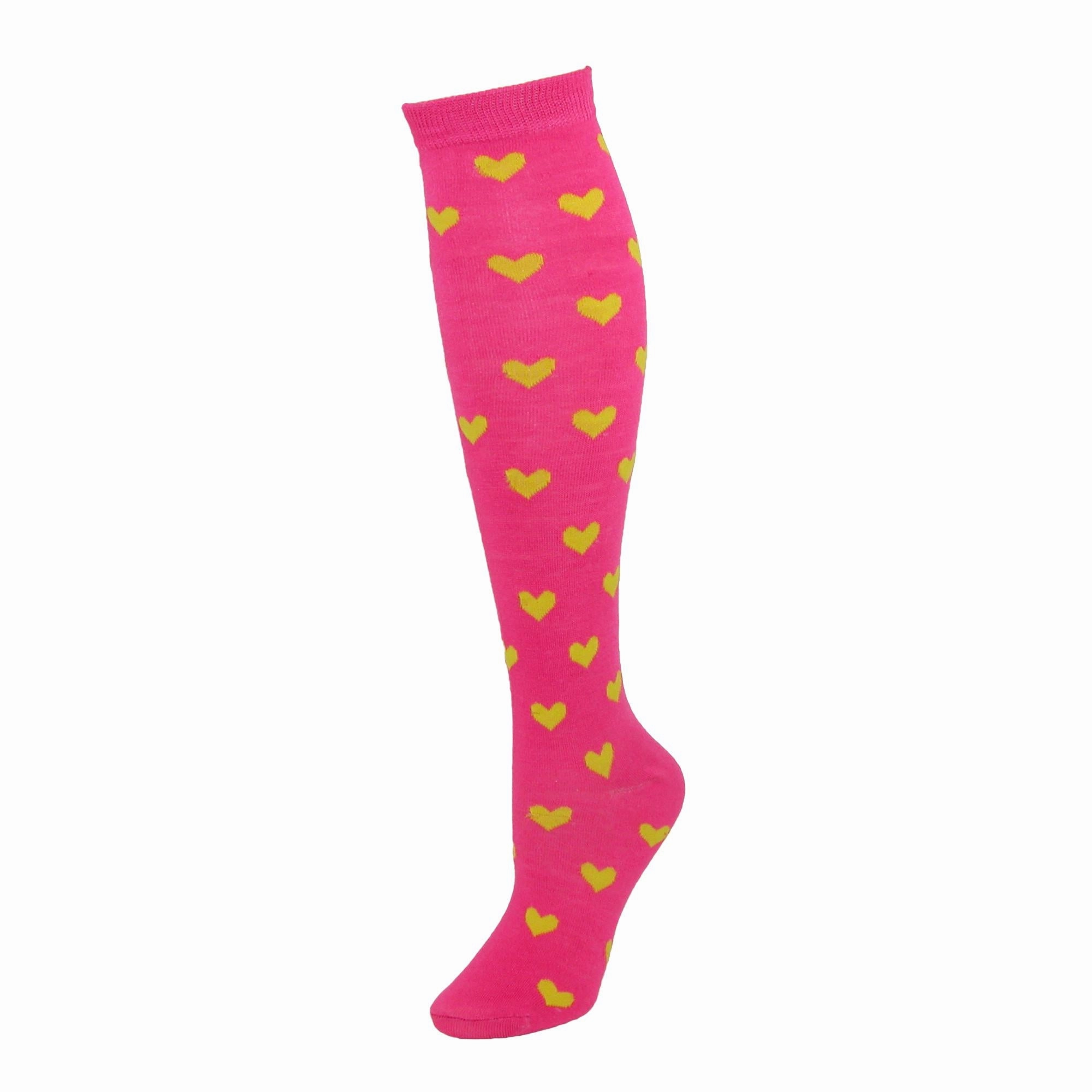 Women's Heart Print Knee High Socks