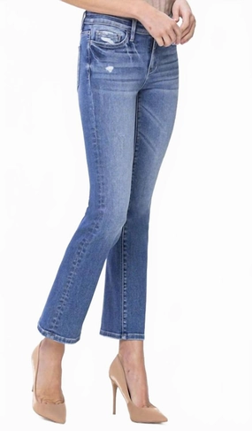 Women's Low-Rise Slim Boot-Cut Stretch Jean In Medium Blue womens wide-leg pants promo