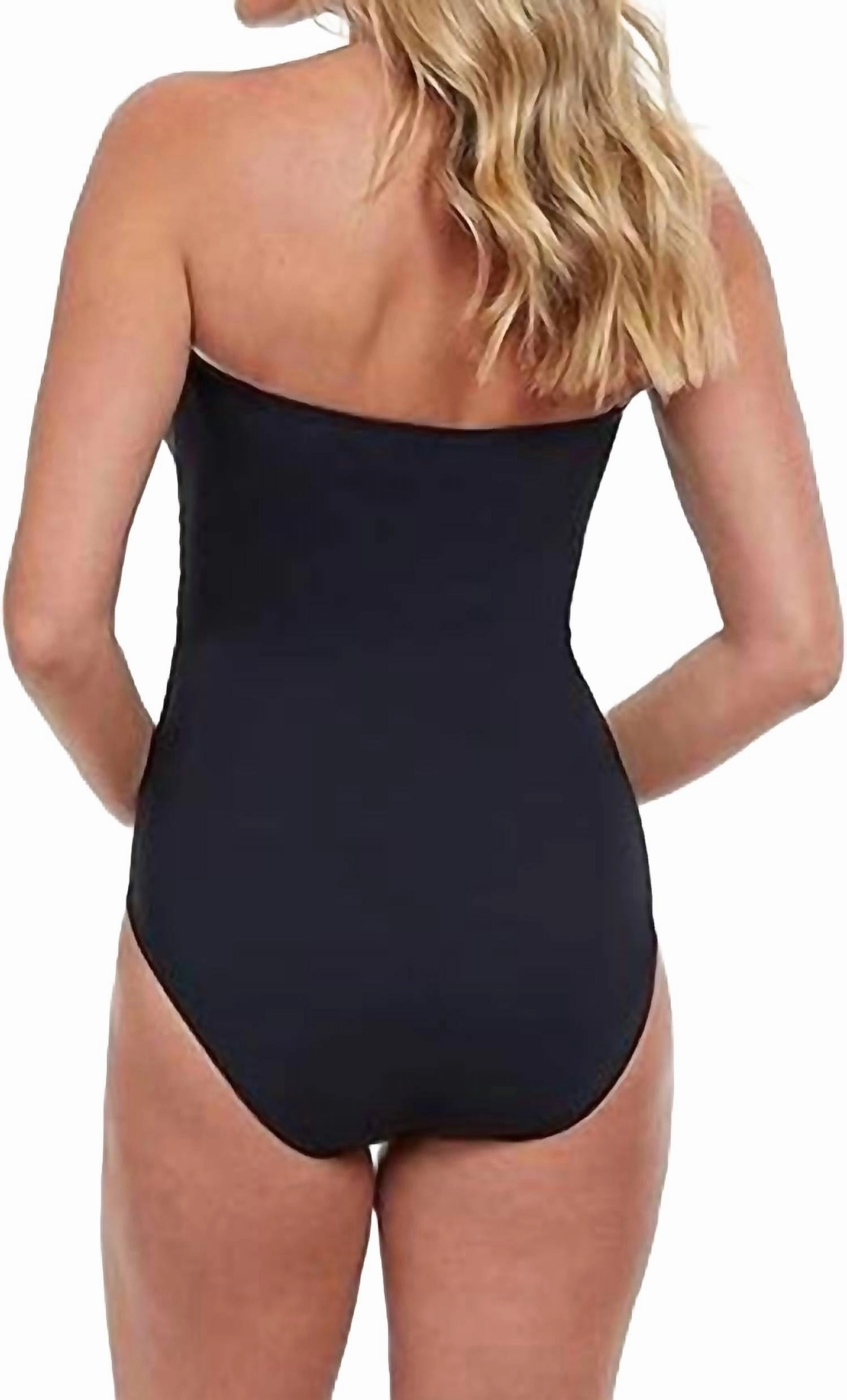 Women's Onyx Bandeau One Piece Swim In Black/gold