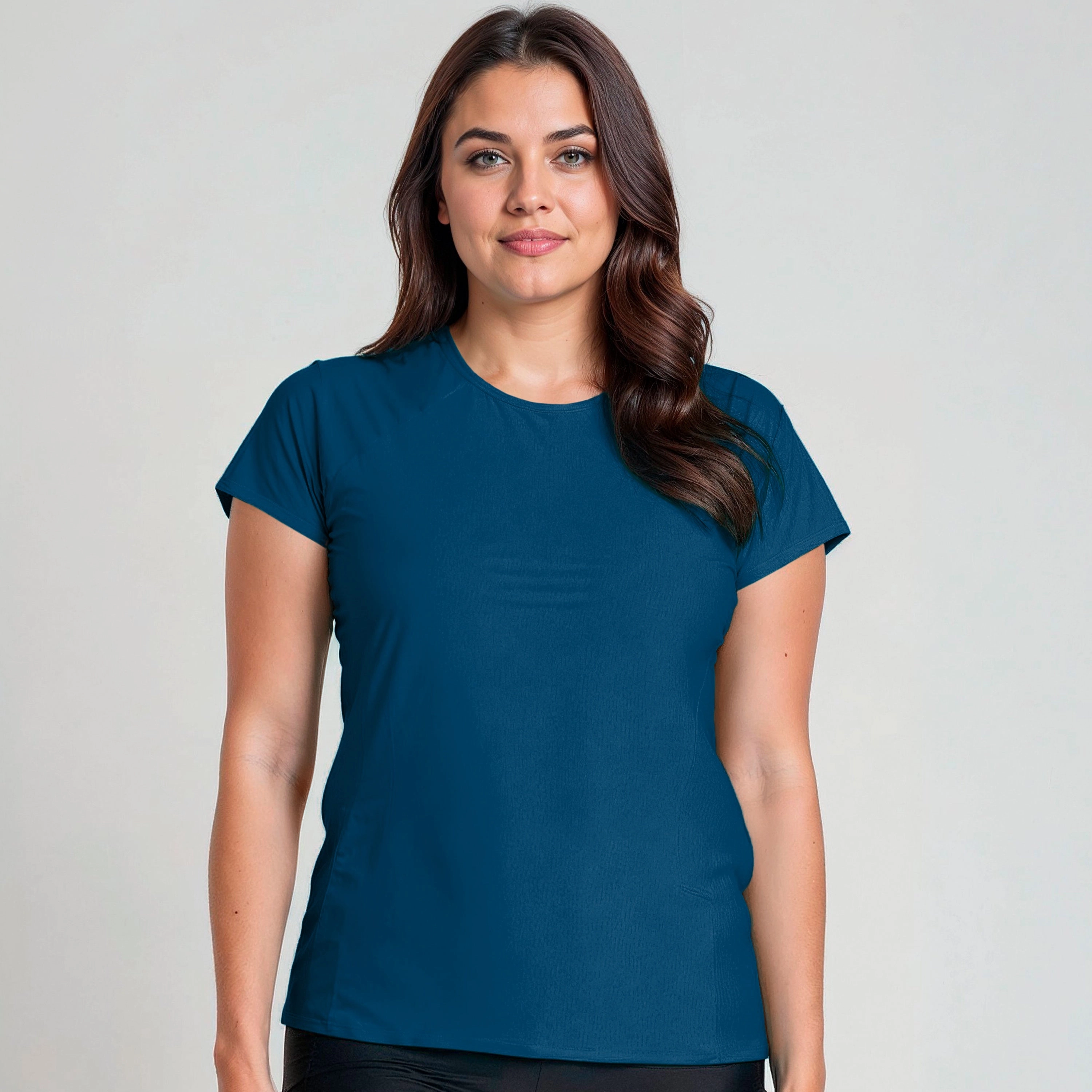Women's Plus Loose Fit Short Sleeve Adele Swim Top