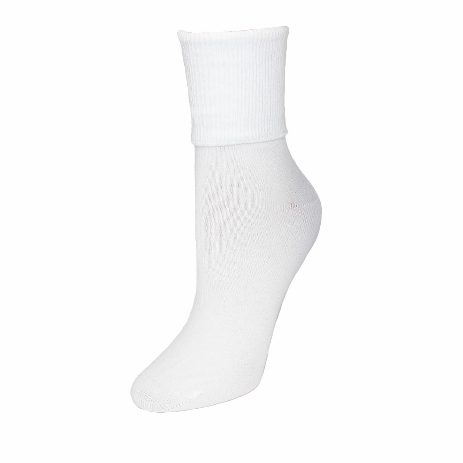Women's Plus Size Cotton Turn Cuff Sock