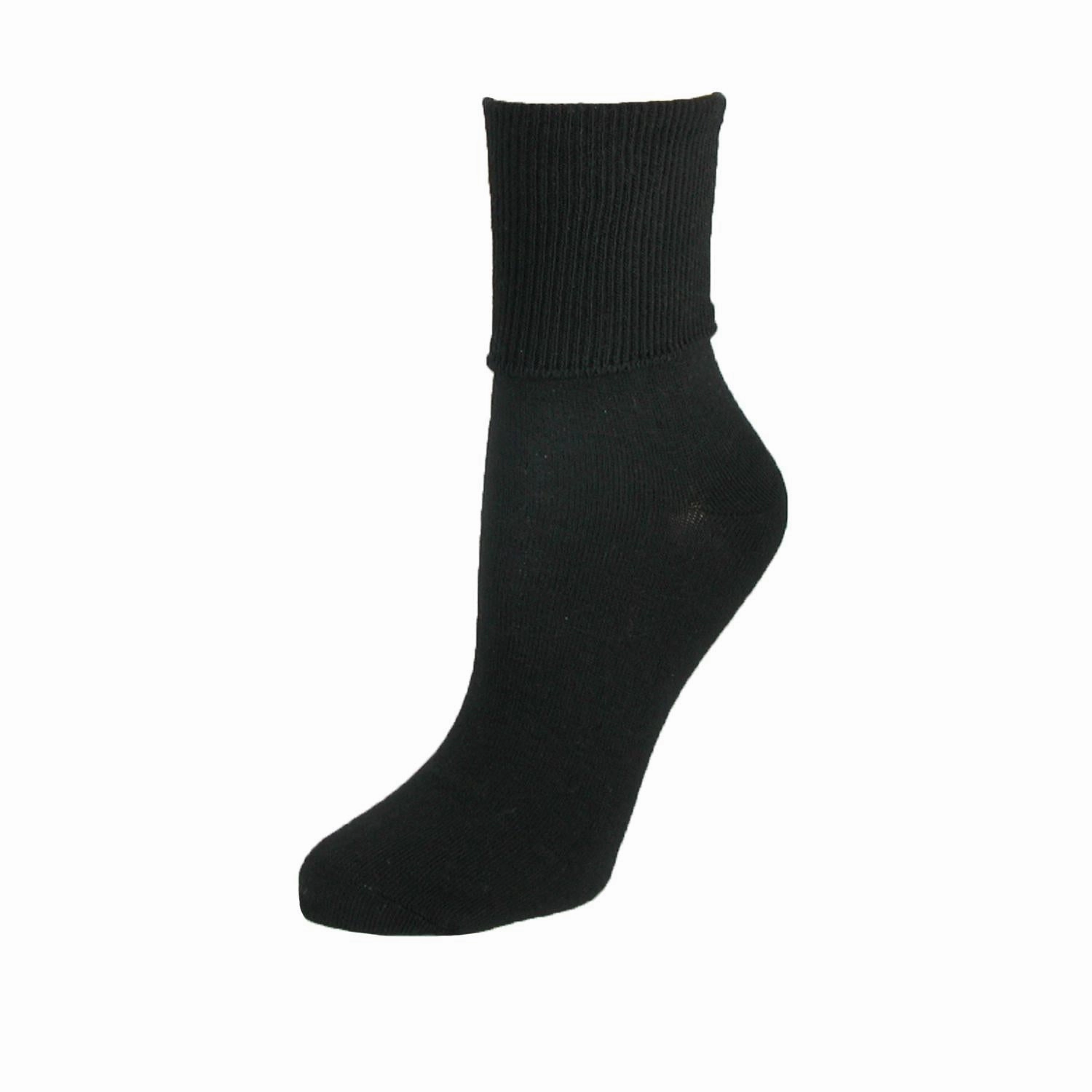 Women's Plus Size Cotton Turn Cuff Sock