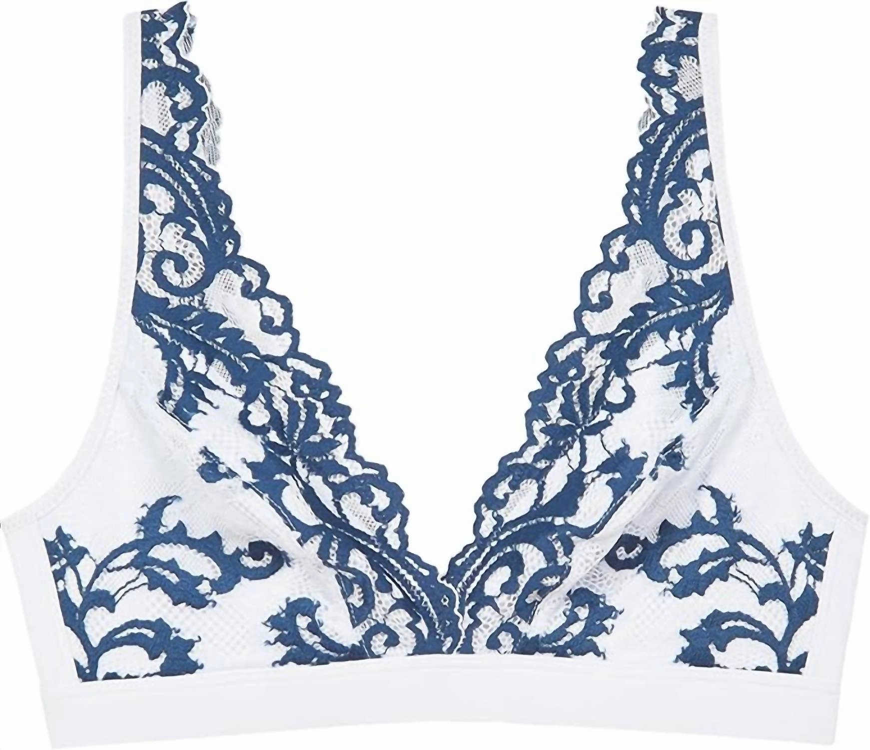 Women's Retro Chic Full Figure Underwire Bra In Arctic Ice/titan