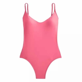 Women's Scoopneck One-Piece Swimsuit In Pink Swim Womens - strapless bikinis sale
