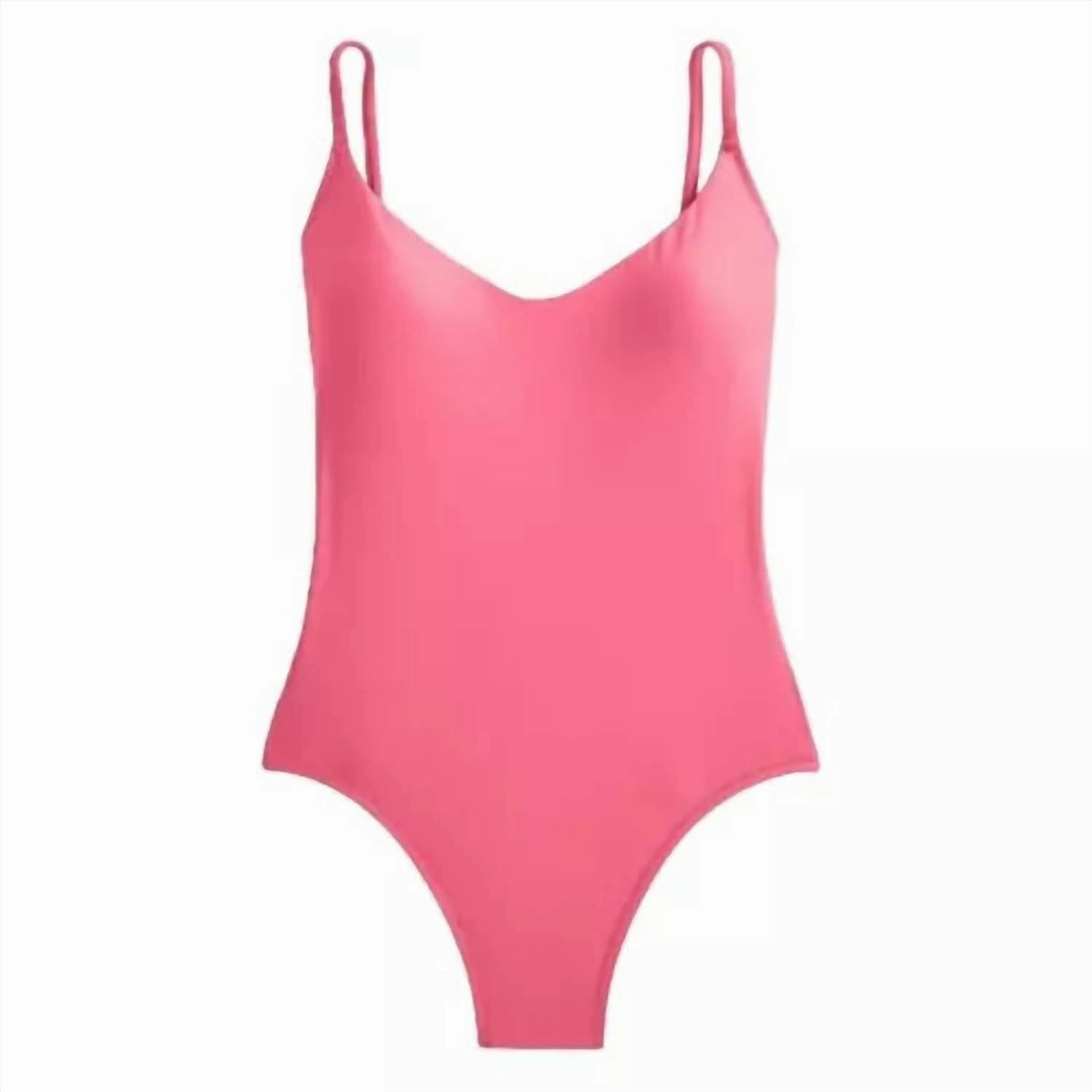 Women's Scoopneck One-Piece Swimsuit In Pink Swim Womens - strapless bikinis sale
