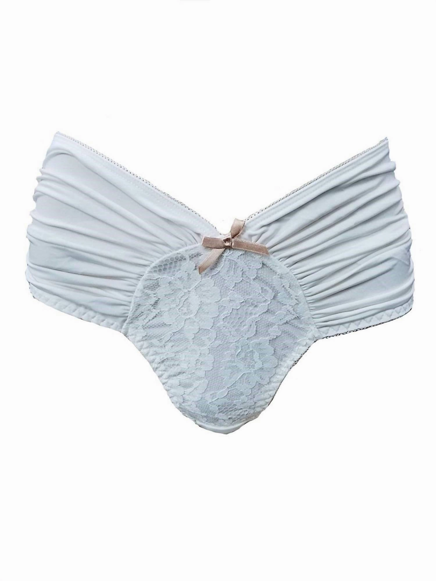 Women's Shear Bon Bon Lace Fancy Panty In White