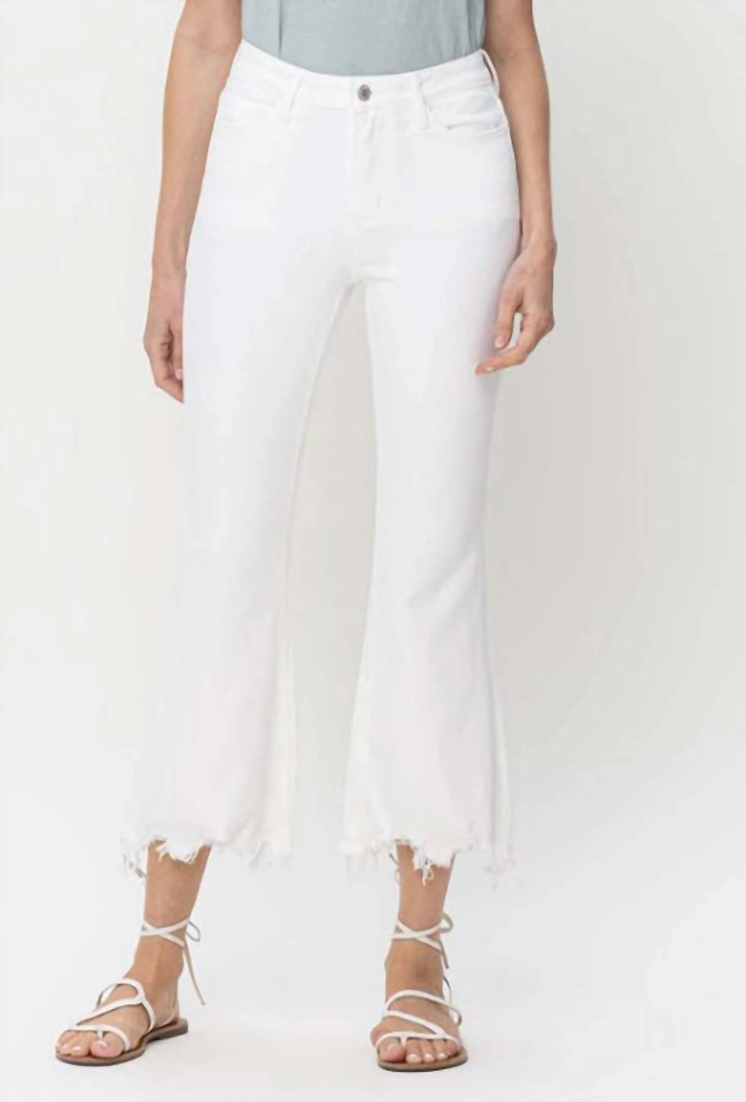 Women's Vintage High-Rise Crop Jeans In White womens high-waisted pants online