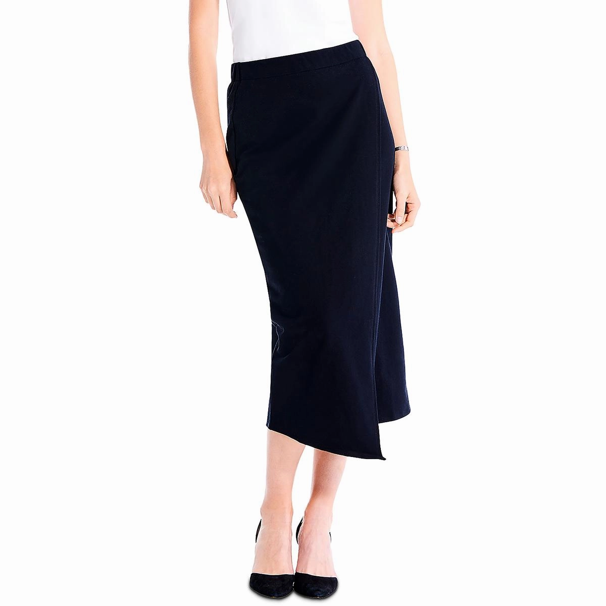 Womens Asymmetrical Office Wrap Skirt