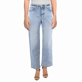 Womens Distressed Denim Straight Leg Jeans womens palazzo pants deal