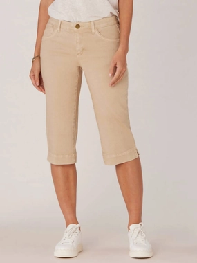 Womens Frey Hem Skimmer Pants In Tan womens palazzo trousers online