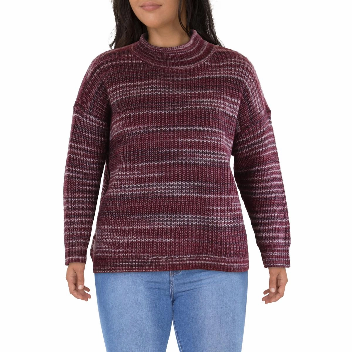 Womens Knit Long Sleeves Mock Turtleneck Sweater