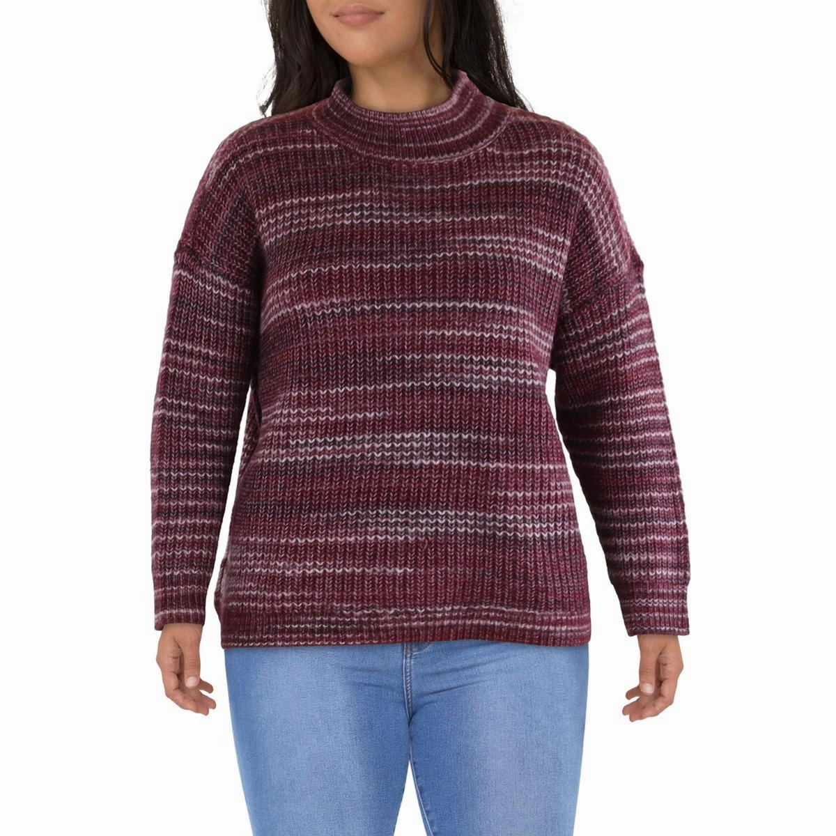 Womens Knit Long Sleeves Mock Turtleneck Sweater Tops Womens - lace tops sale