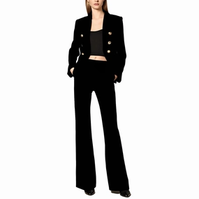 Womens Pocket Velvet Bootcut Pants womens capris online shop