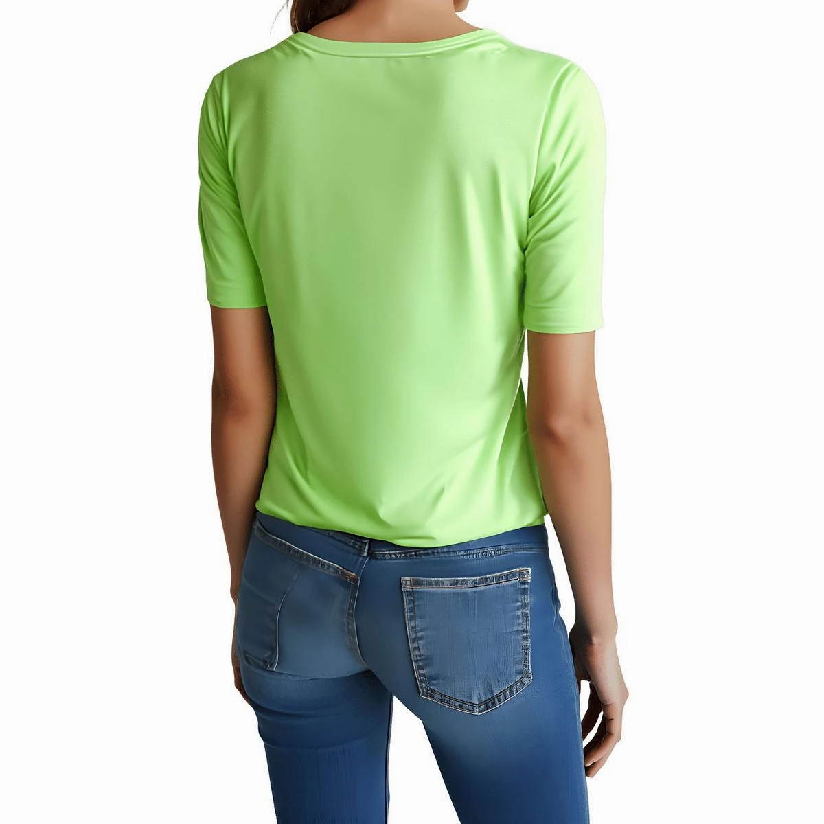 Womens Ribbed Trim  Knit Crewneck Sweater