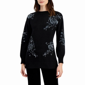 Womens Sequined Knit Tunic Sweater Tops Womens - cold-shoulder tops
