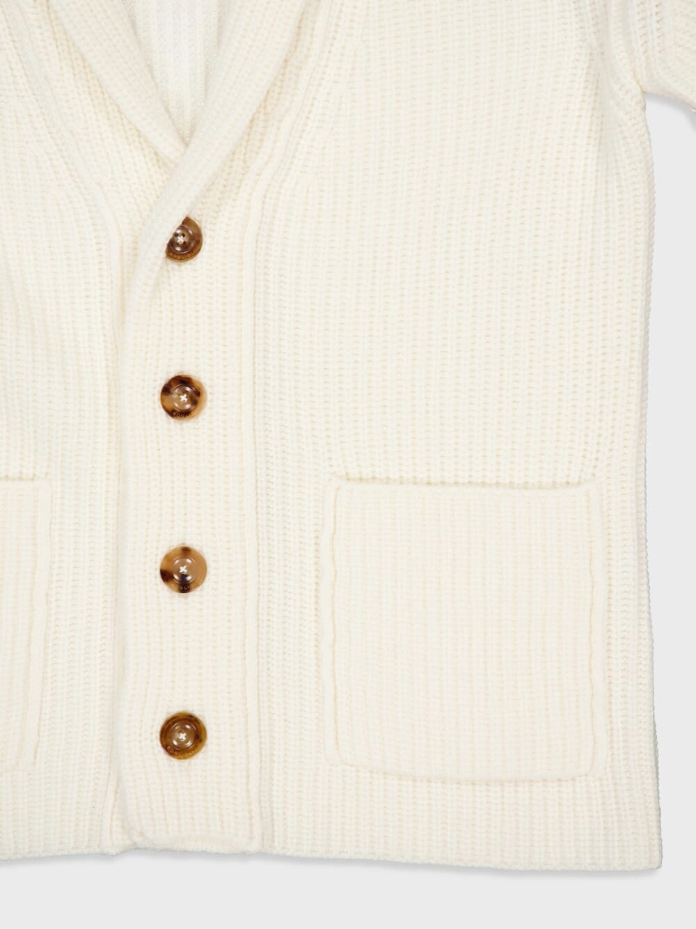 Wool and Cashmere Rib Knit Cardigan