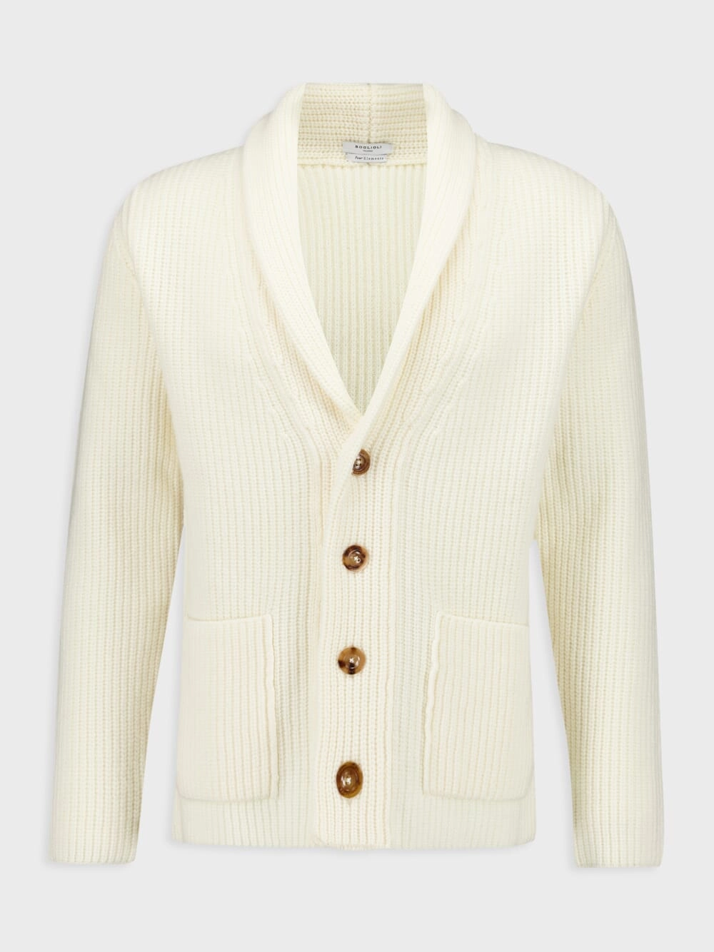 Wool and Cashmere Rib Knit Cardigan