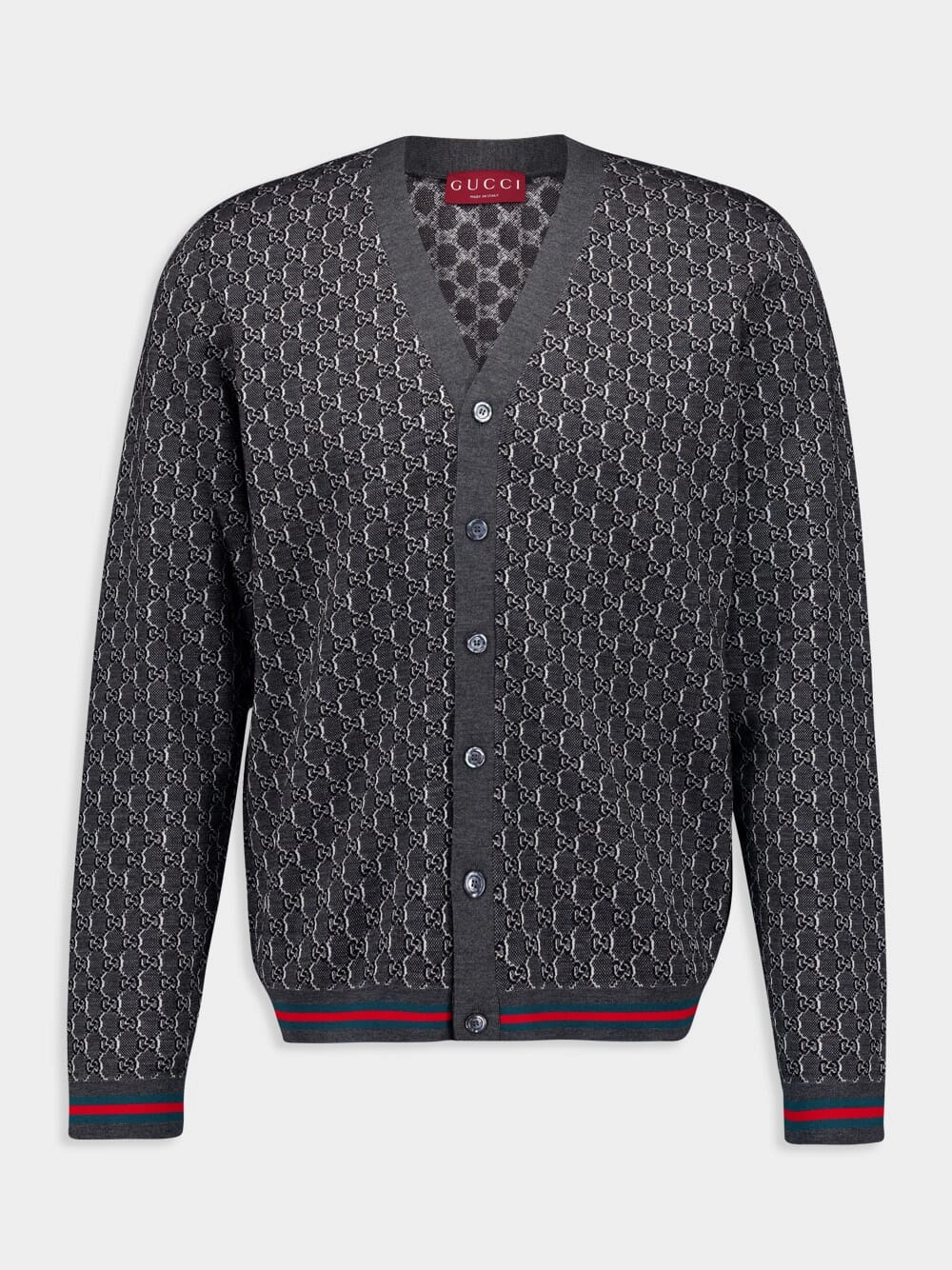 Wool and Silk GG Shadow Cardigan Knitwear Mens - men's sweaters sale