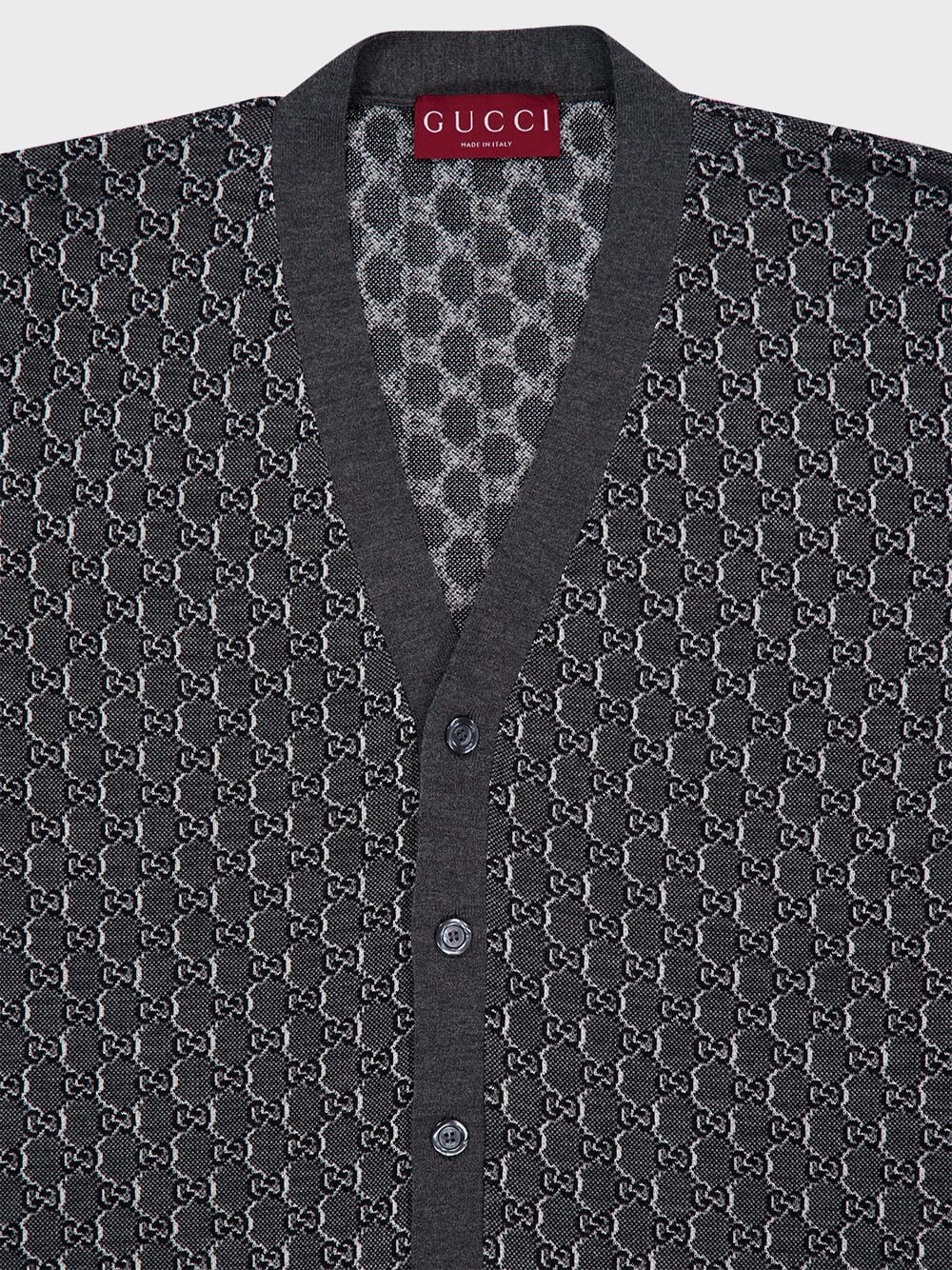 Wool and Silk GG Shadow Cardigan