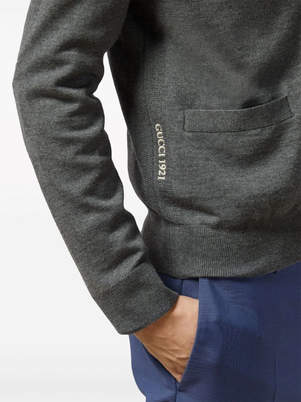 Wool Cardigan with Embroidery