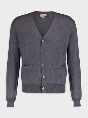 Wool Cardigan with Embroidery Knitwear Mens - men's sweaters sale