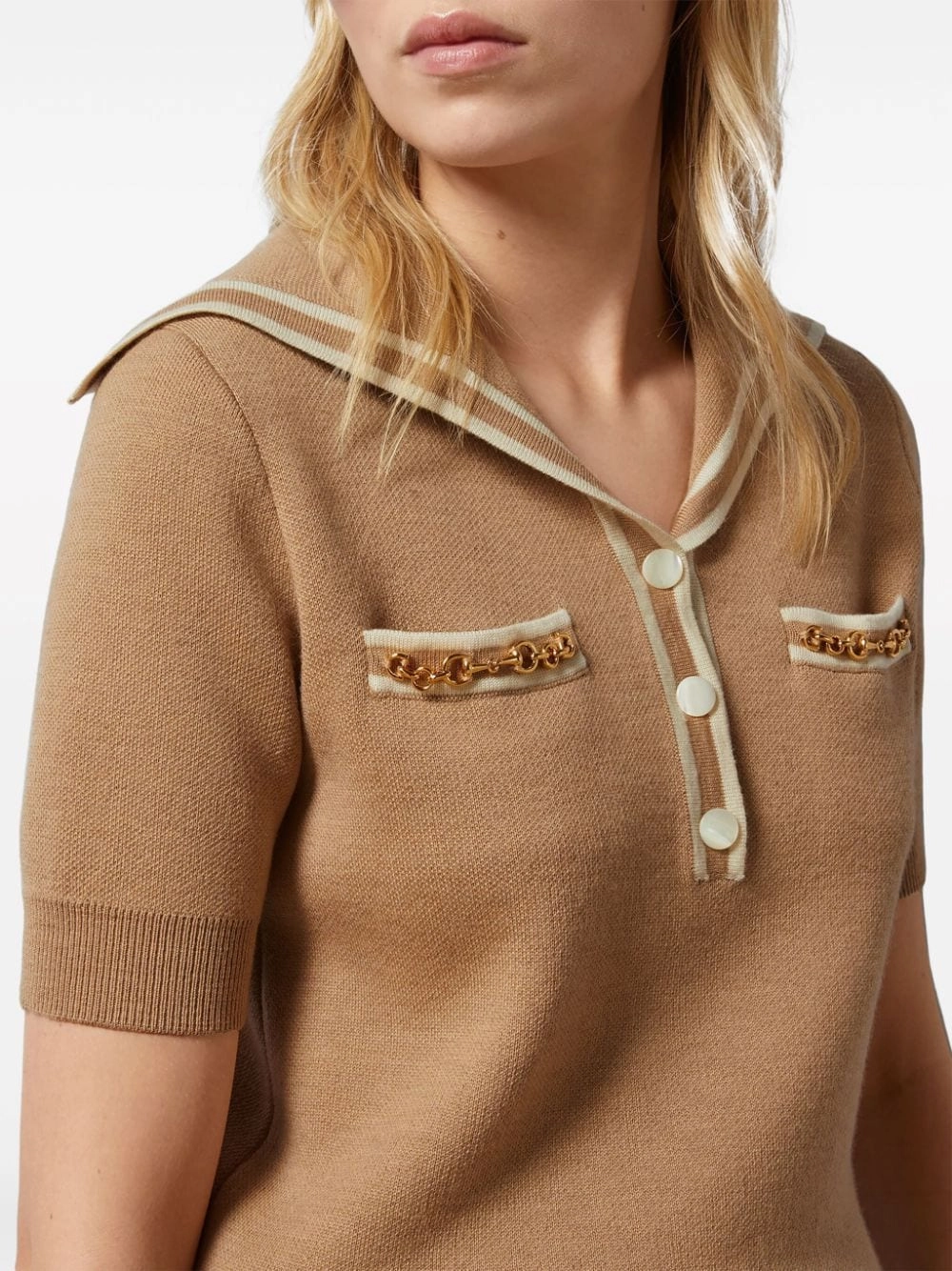 Wool Horsebit Polo Shirt