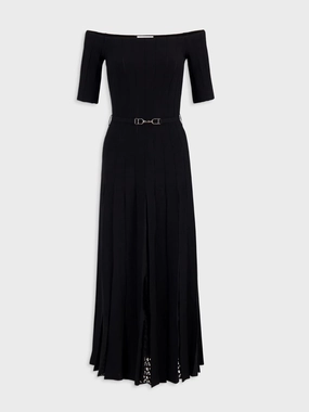Wool Kurt Knit Pleated Dress Knitwear Womens - women's knitwear cheap