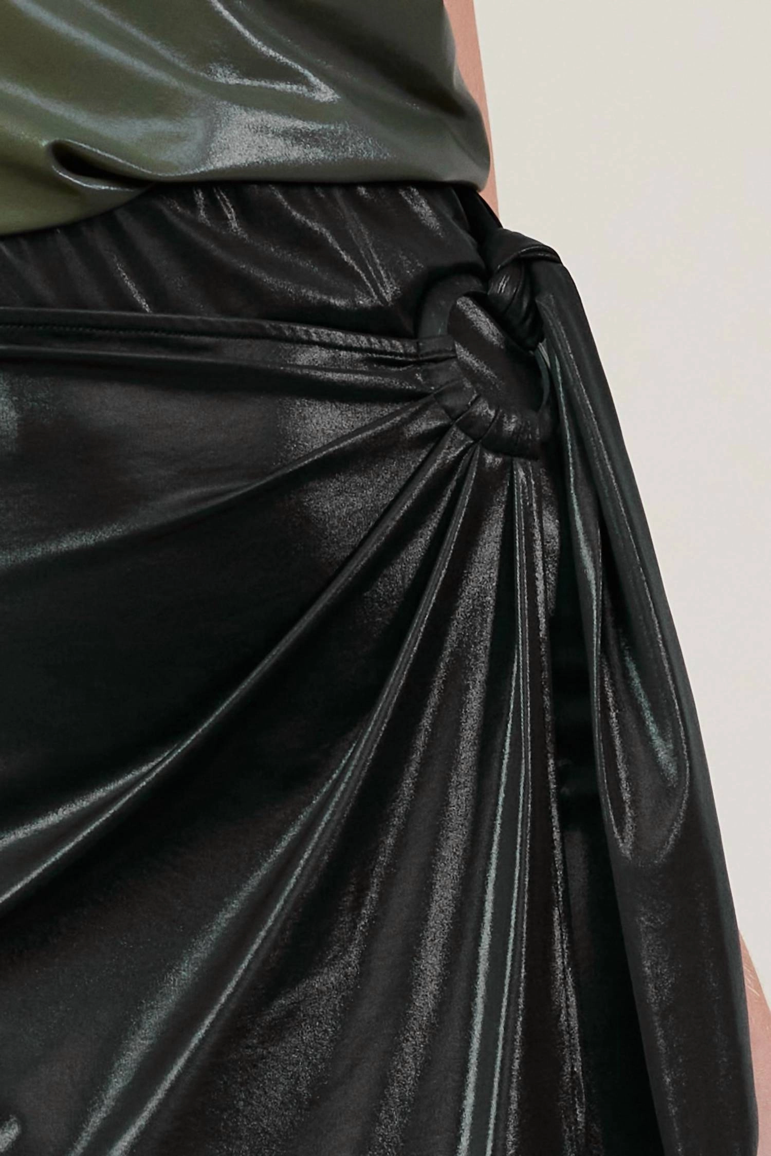Wrap Midi Skirt In Black