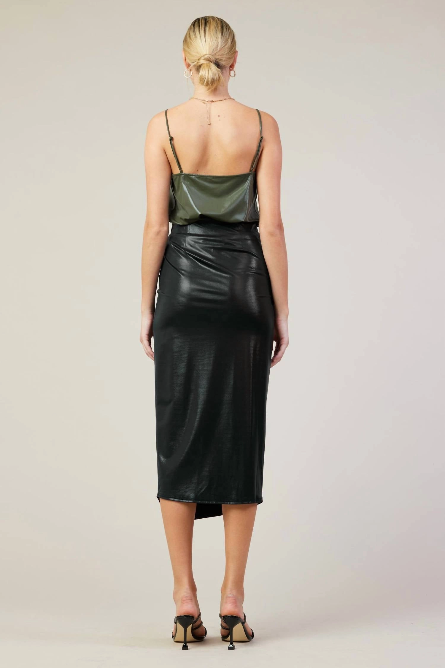 Wrap Midi Skirt In Black