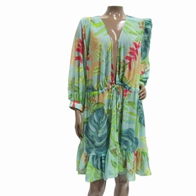 X Revolve Tropicalia Short Kimono Swim Cover-Up In Island Blue Swim Womens - underwire swimsuits