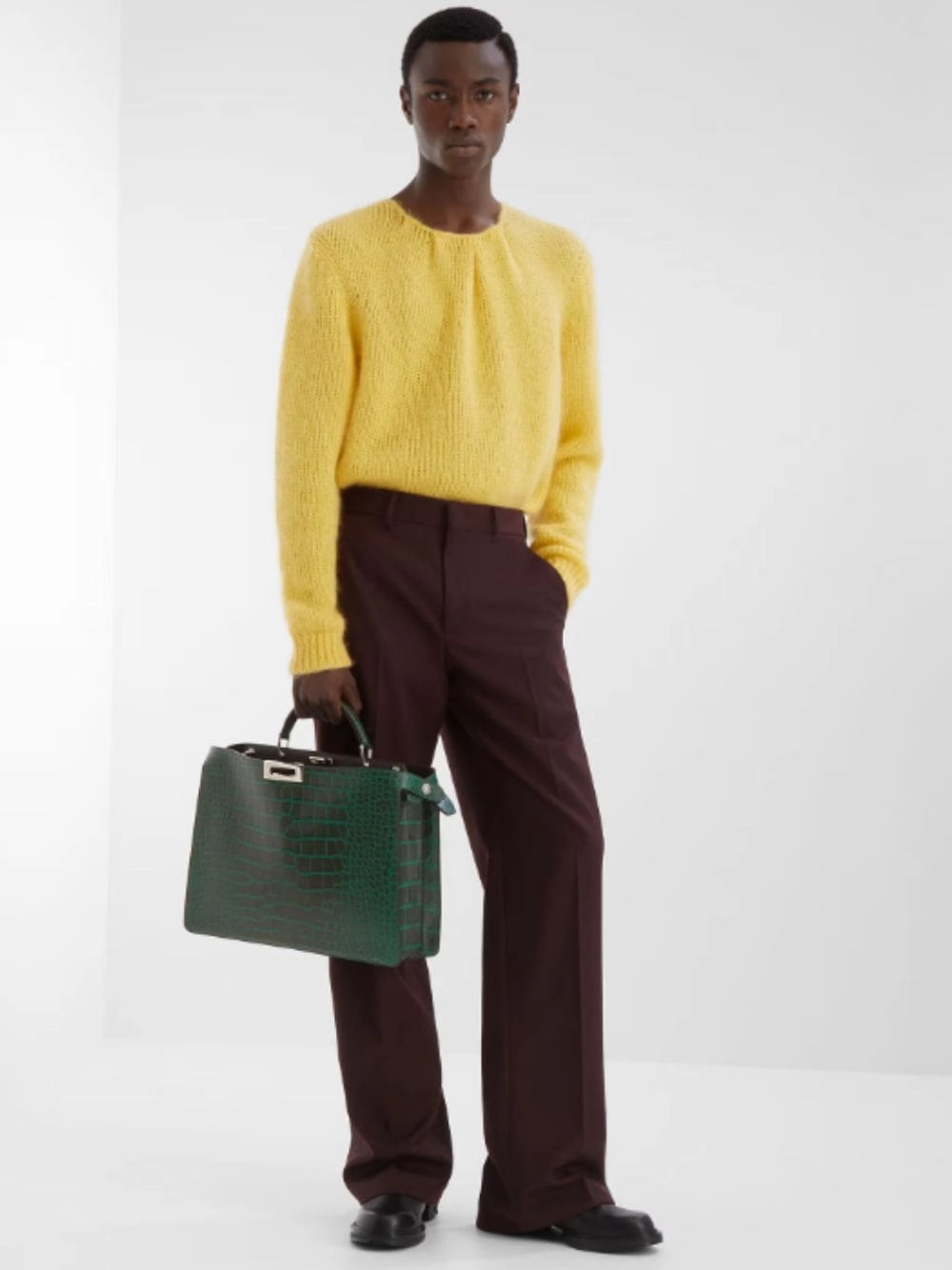 Yellow Mohair Jumper Knitwear Mens - men's sweaters sale