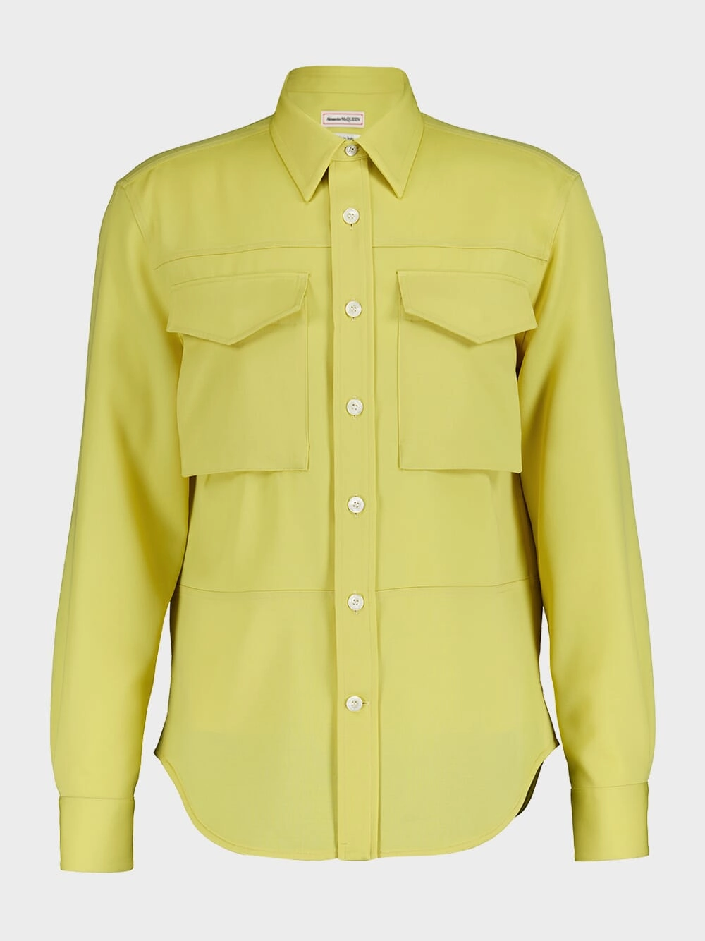 Yellow Wool Military Shirt Tops Mens - graphic tees sale