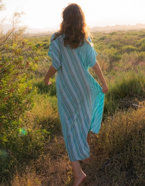 Yin-Yang Kaftan - Blue Swim Womens - bikinis clearance
