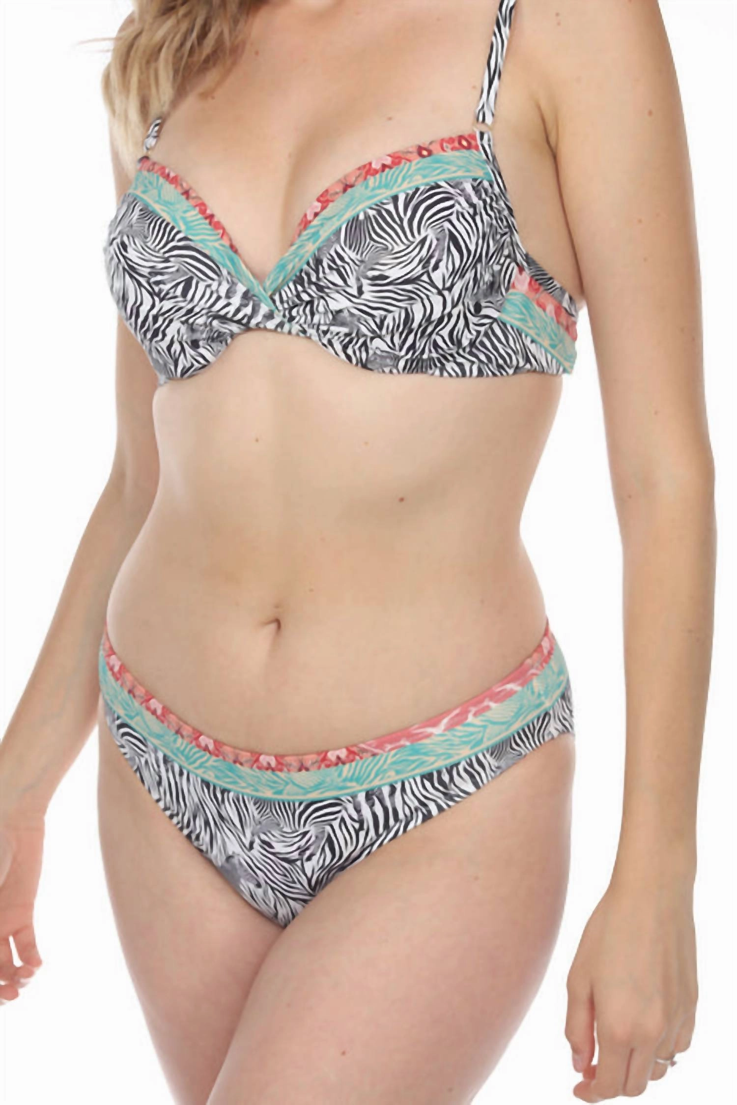 Zebra Twist Top In Multi Swim Womens - animal print bikinis
