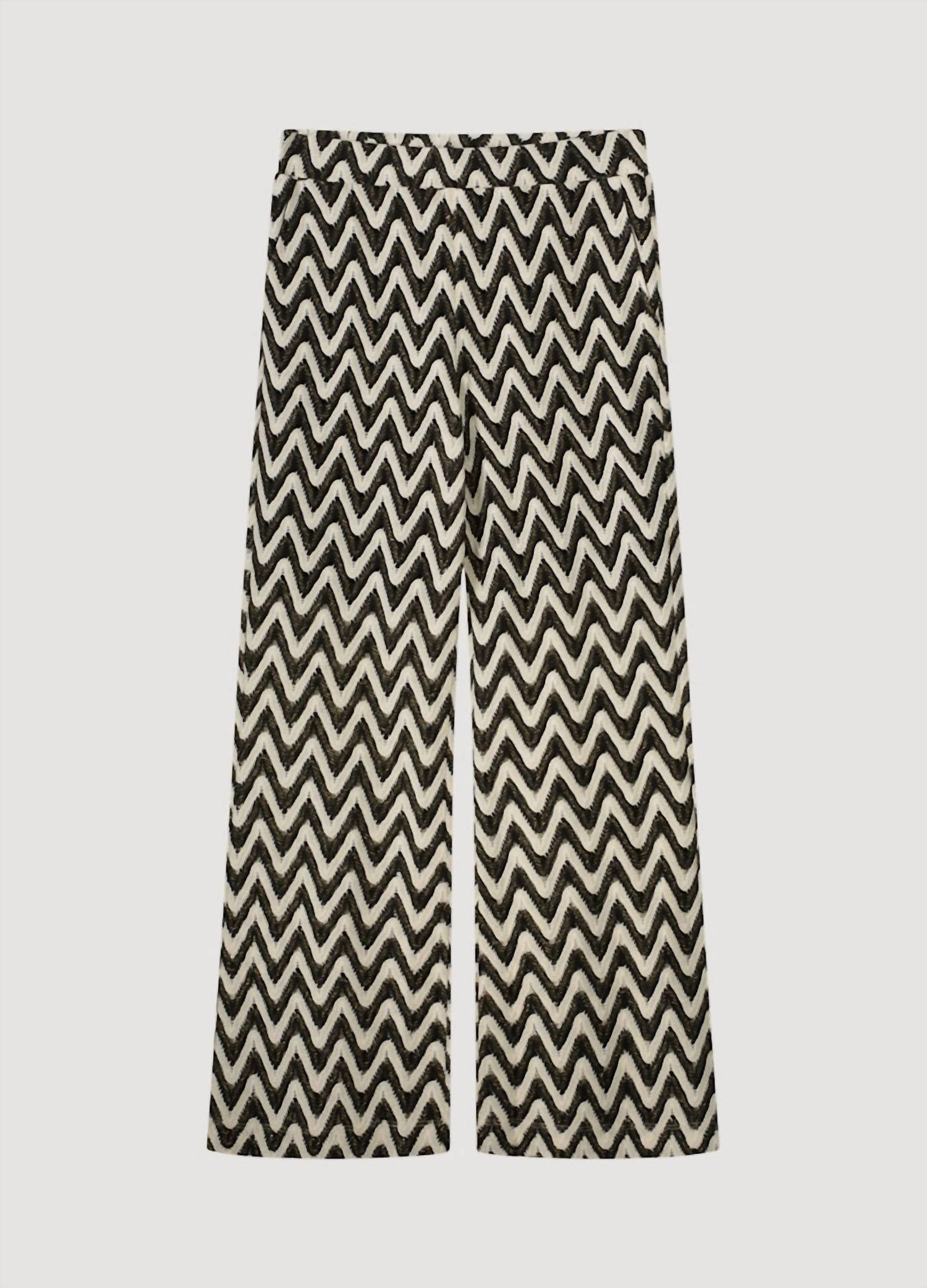 Zig Zag Crochet Pant In Black/ivory