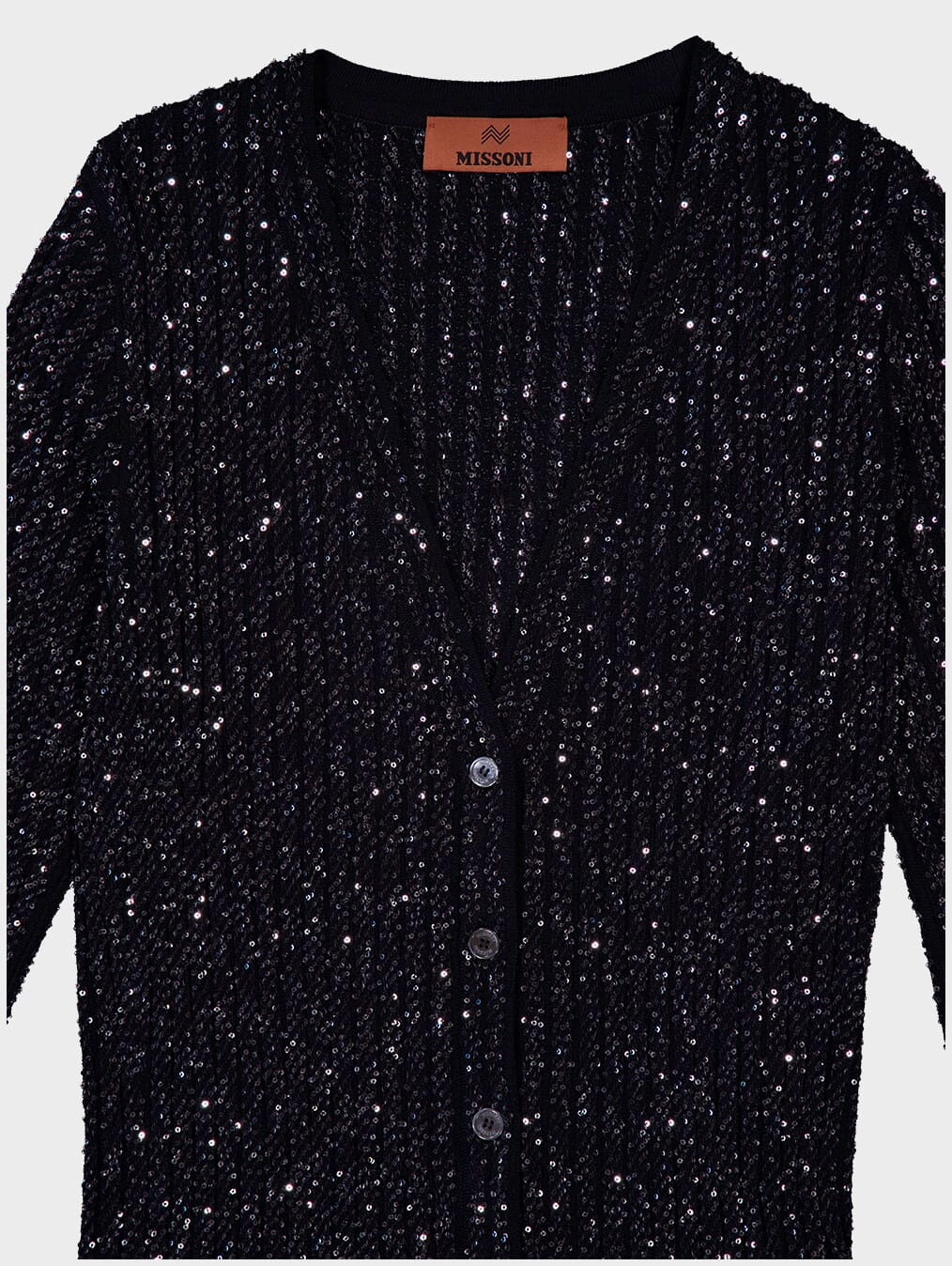 Zig Zag Sequined Long Cardigan