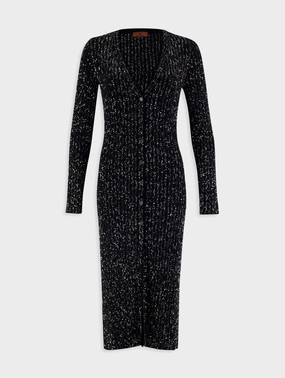 Zig Zag Sequined Long Cardigan Knitwear Womens - women's knitwear cheap