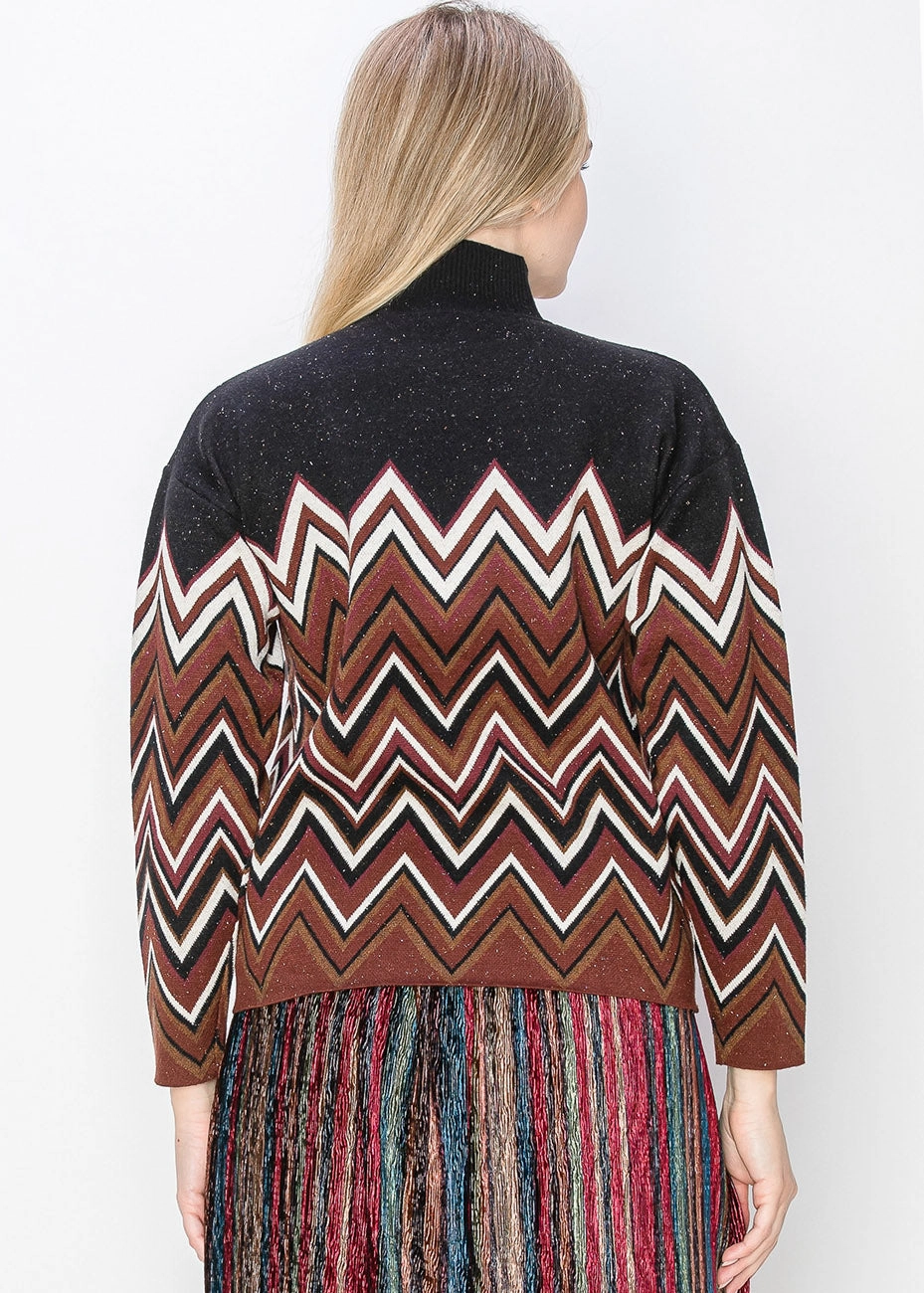 Zigzag Chic: Multicolor Chevron Sweater