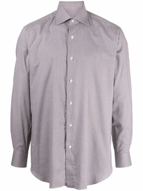 Zigzag-Jacquard Cotton Shirt mens polos clearance
