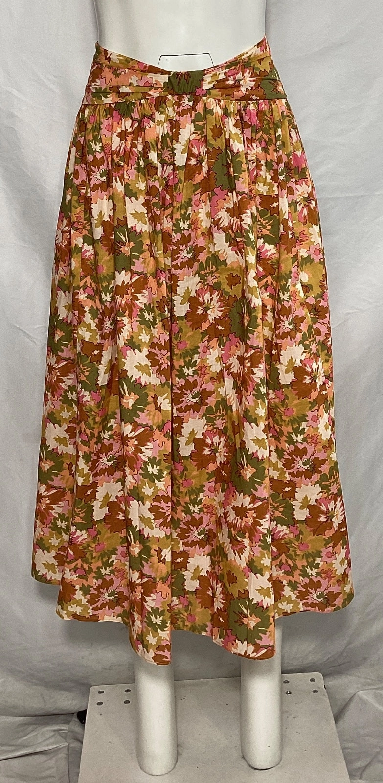 Zimmermann Floral-Print Gathered Midi Skirt in Multicolor Cotton