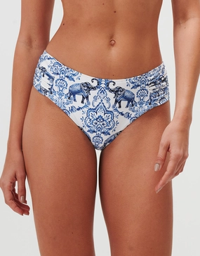 Zuri Gathered Side Bikini Pant - Porcelain Swim Womens free shipping